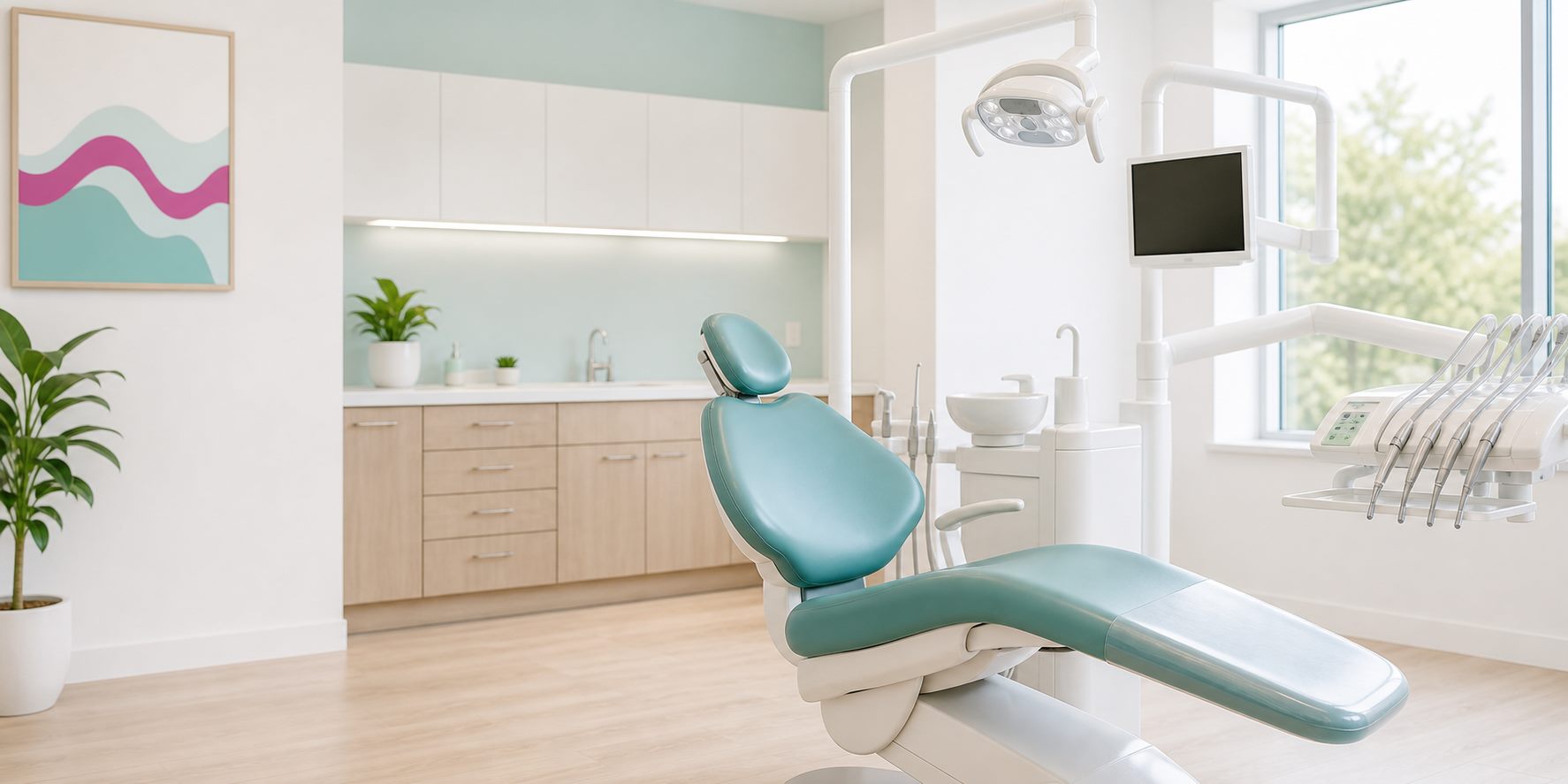 Clean Monroe Dental Care treatment room in Monroe, MI