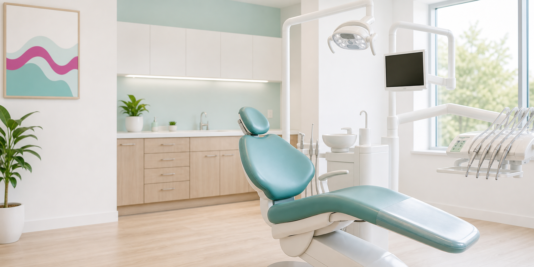 Clean Monroe Dental Care treatment room in Monroe, MI